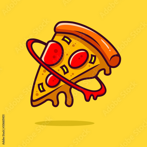 Pizza cartoon vector. Fast food cartoon element illustration. Flat of fast food vector isolated. Breakfast food collection. Eps 10.