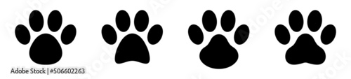Paw print simple icon. Animal paw print icon, vector illustration