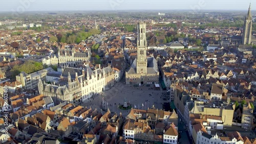 Belfort of Bruge. Bell tower in historic unesco world heritage city Brugge in Belgium