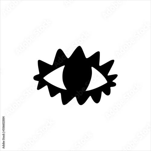 Eye abstract symbol. Hand drawn picture of primitive tribes. Vector illustration