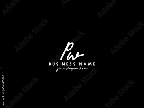 Alphabet PW Logo Letter, Signature Pw wp Logo Icon Vector Stock For Fashion or Beauty Brand