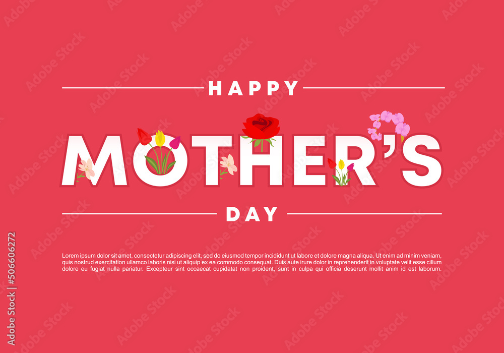 Happy mother day background with flower and pink color. Happy mother day background with flower and pink color.