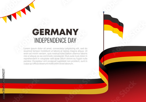Germany independence day background with german flag for national celebration on October 3.