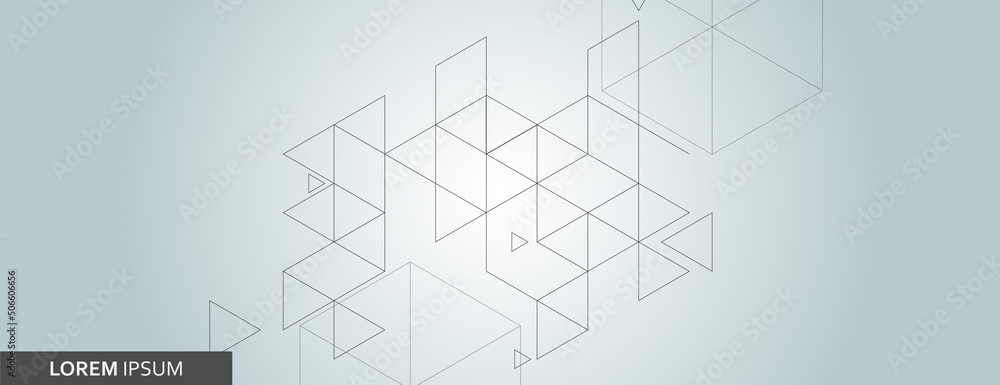 Fototapeta premium Vector banner design. White background with hexagon and triangles pattern