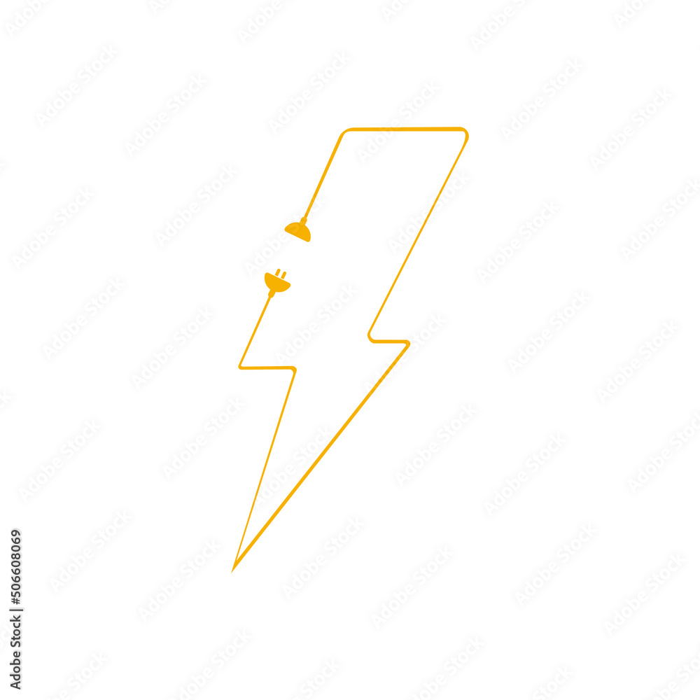 Lightning with electrical plug. Electrical plug logo vector icon illustration design. Electricity concept. Lightning with electrical plug. Electrical plug logo vector icon illustration design. Electricity concept.