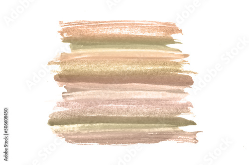 Abstract colorful watercolor stripes in vintage colors on white background