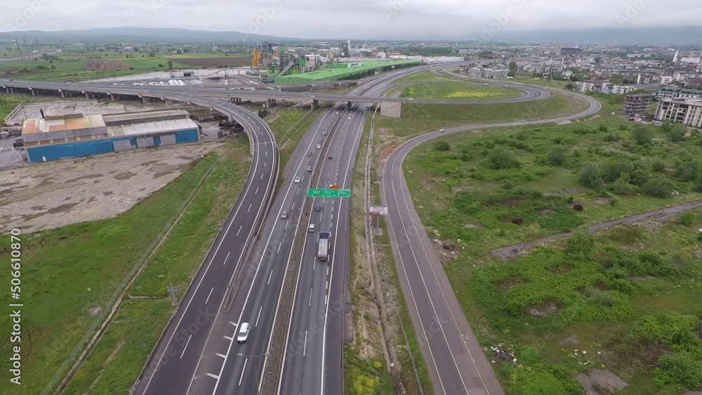 highway and intersection, aerial highway and intersection, aerial