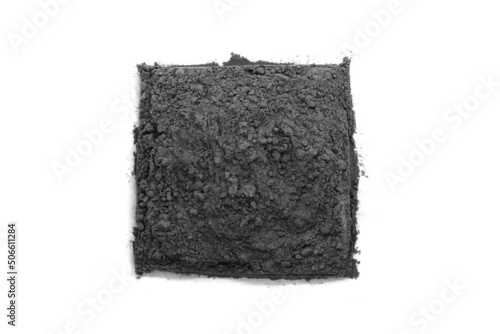 Square black cosmetic clay powder - top view