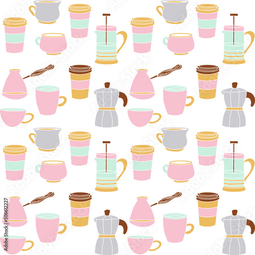 pattern with coffee