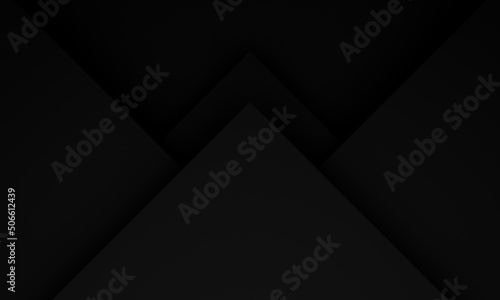 Abstract black geometric paper cut. Dark background.