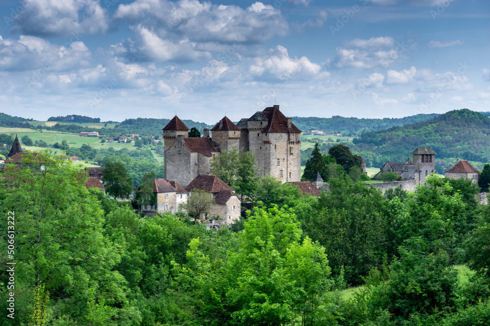 the picturesque Plas Chateau in the historic Frenmch village of Curemonte in the Dordogne Valley