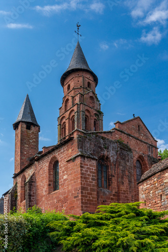 view of the Church of Saint Peter in Collonges-la-Rouge