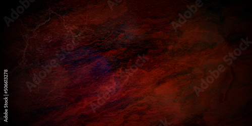 Wall grunge texture with red tones. Vintage red abstract grunge with Scary Red and black horror background. Dark grunge red concrete. Abstract texture red background art beautiful paint.
