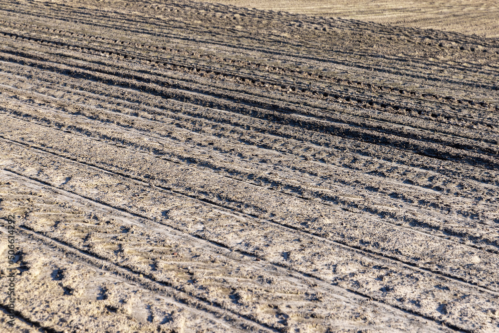 soil in an agricultural field that is being prepared to receive a new crop of plants soil in an agricultural field that is being prepared to receive a new crop of plants