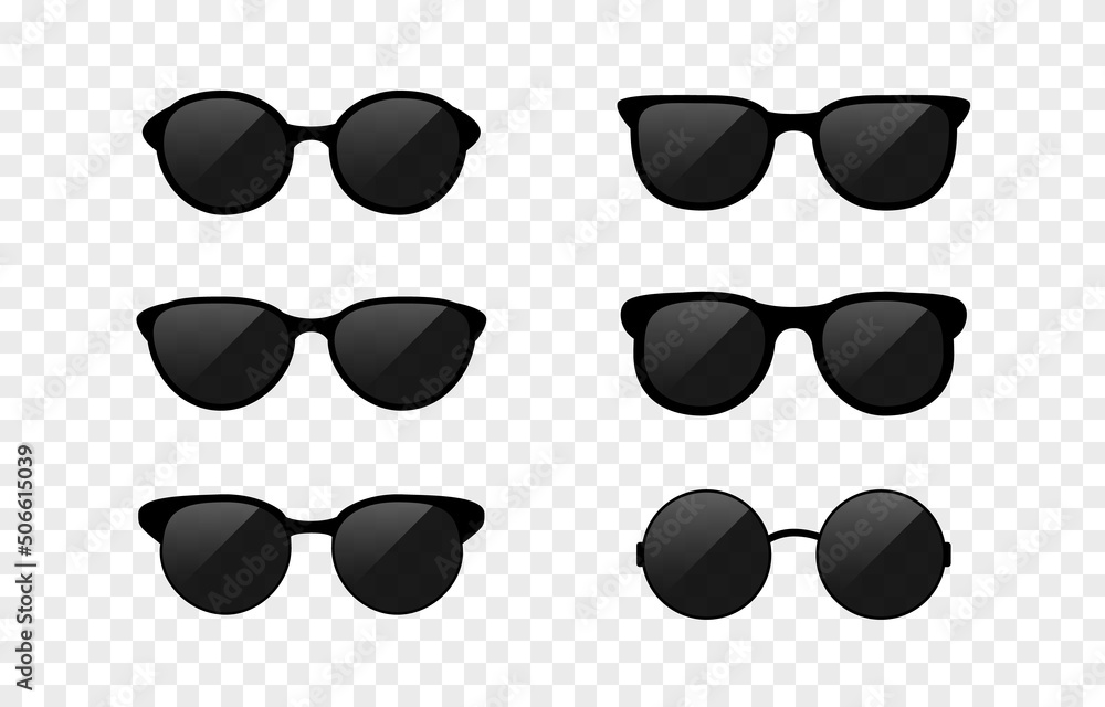 Set of vector glasses png. Sunglasses on an isolated transparent background.  Glasses frame, glasses silhouette PNG. Stock Vector | Adobe Stock