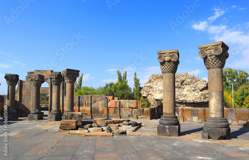 Ruins of Zvartnos temple in Yerevan, Armenia photo