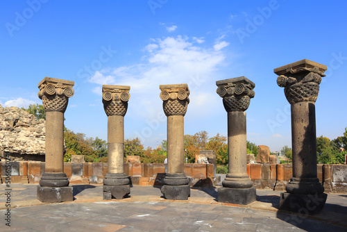 Ruins of Zvartnos temple in Armenia photo