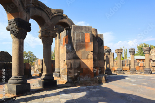 Ruins of Zvartnos temple in Armenia photo