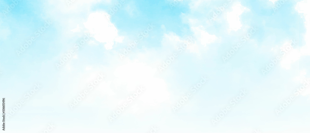 Light pale blue gradient sky background, blurred delicate clouds. Toned photo - obrazy, fototapety, plakaty 
