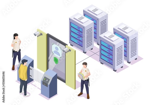 Face recognition access control system 3d vector
