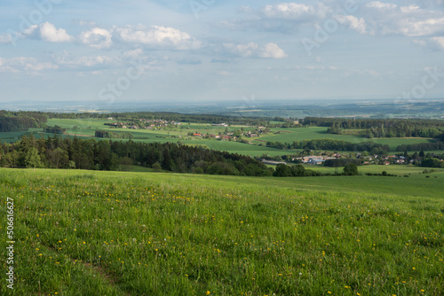 Beautiful Czech landscape near Krkonose with hills, meadows and forests © Radim Glajc