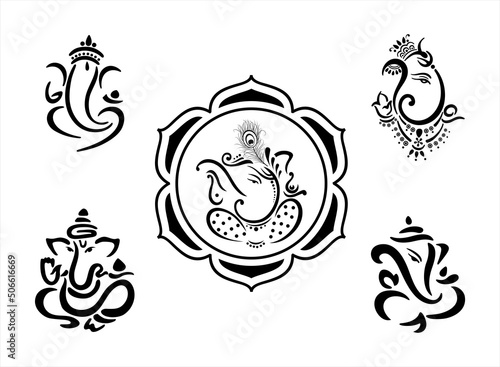 Ganesha, Aum, Hindu wedding card, Diwali, India	