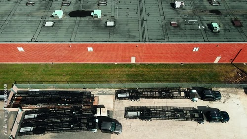 carhauler trucking company yard 4k photo