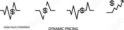 Dynamic pricing icons set