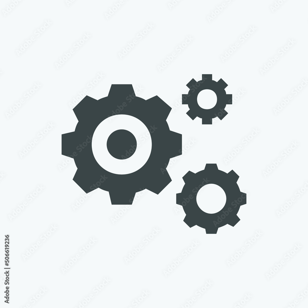 Settings icon vector. Isolated cogs icon vector design. Designed for web and app design interfaces. Settings icon vector. Isolated cogs icon vector design. Designed for web and app design interfaces.