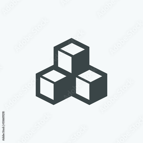 3d cube icon vector. Isolated cube icon vector design. Designed for web and app design interfaces.