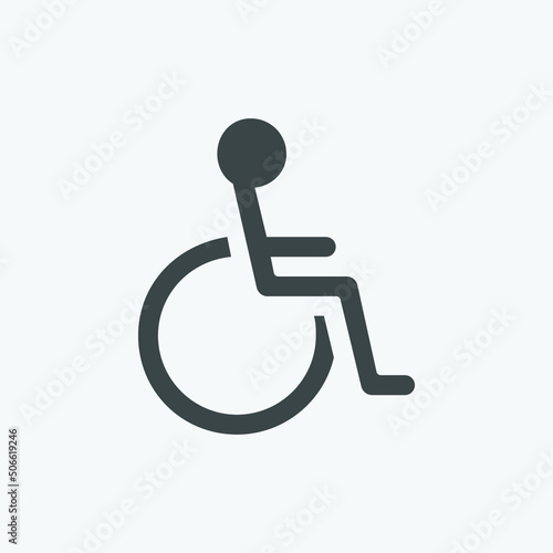 Wheelchair icon vector. Isolated disabled icon vector design. Designed for web and app design interfaces.