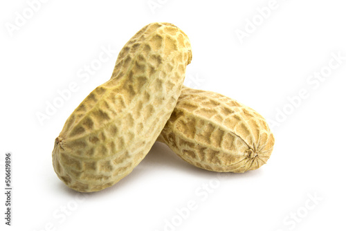  Two peanut shell isolated on white