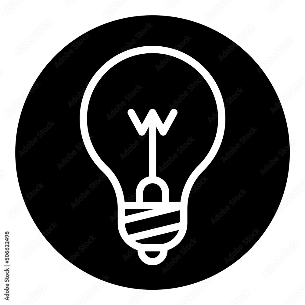 Bulb Light Idea Flat Icon Isolated On White Background Bulb Light Idea Flat Icon Isolated On White Background