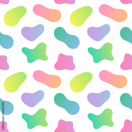 Colorful amoeba shapes seamless abstract pattern.
