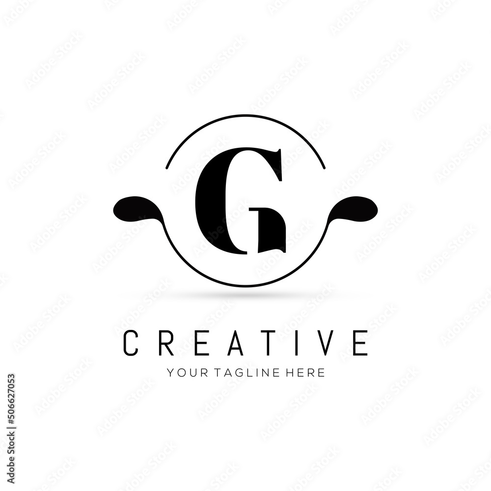 creative initial G letter logo design with circle element. G letter logo design vector illustration template.