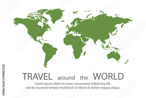 Earth map. Travel concept. Travel around the world. Planet earth. Vector illustration