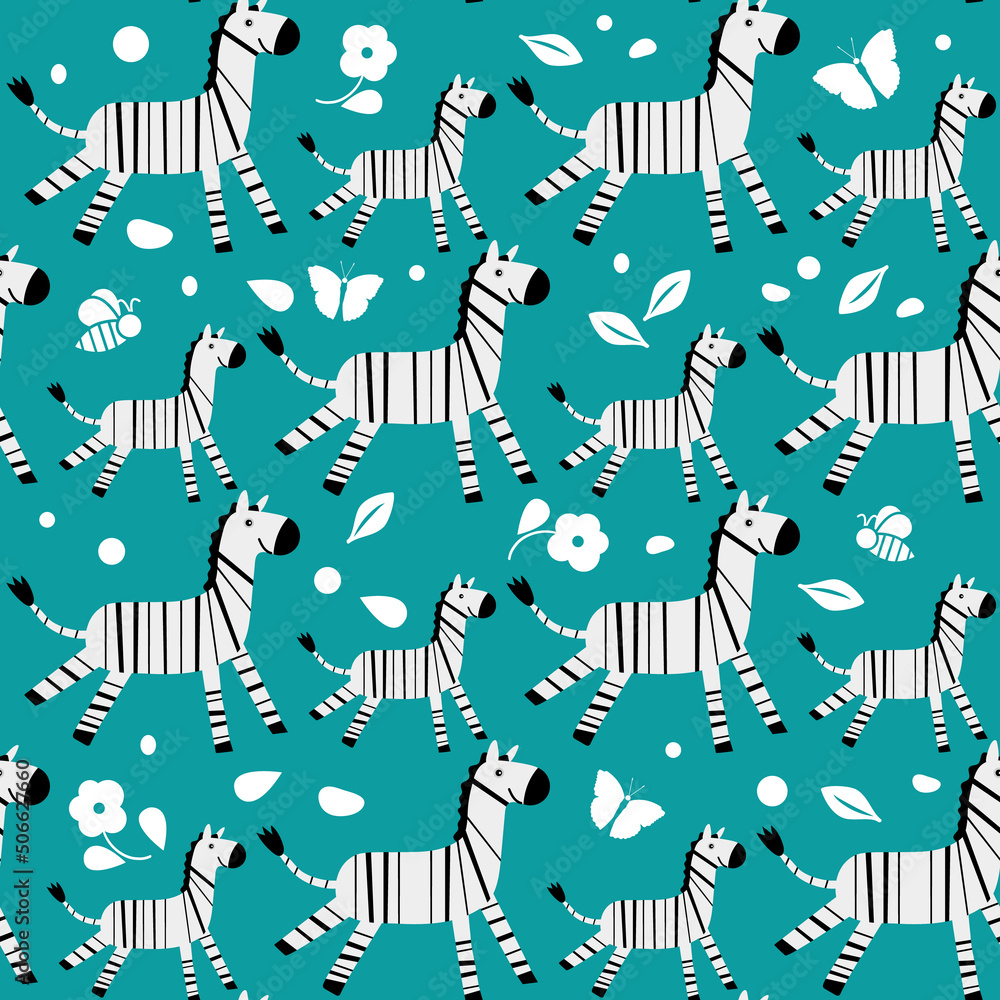 Nature Africa Animal Zebra Zoo Childish Pattern Nature Africa Animal Zebra Zoo Childish Pattern