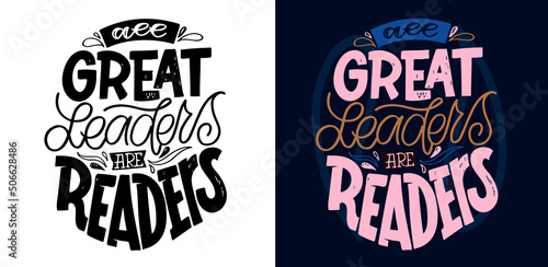 Lettering hand drawn doodle postcard. Motivation t-shirt design Label. 