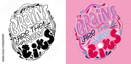Lettering hand drawn doodle postcard. Motivation t-shirt design Label. 