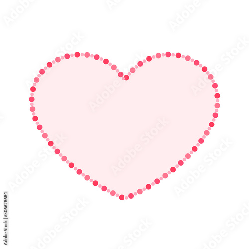 Heart shape frame with pink and red pastel polka dot pattern design. Simple minimal Valentine s Day decorative element.