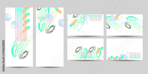 Set color geometric colors fluid shapes eps 10. Flowing and liquid abstract gradient background for banner, poster or book. Vector design