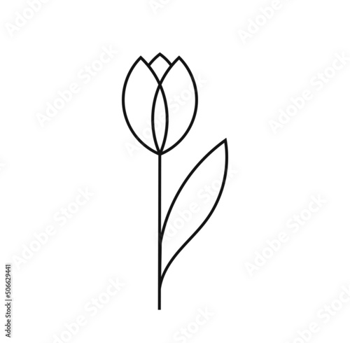 Tulip flower line icon symbol #506629441