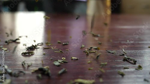 A rain of green tea