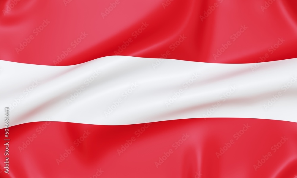 Obraz premium Flag of Austria, 3d rendering.