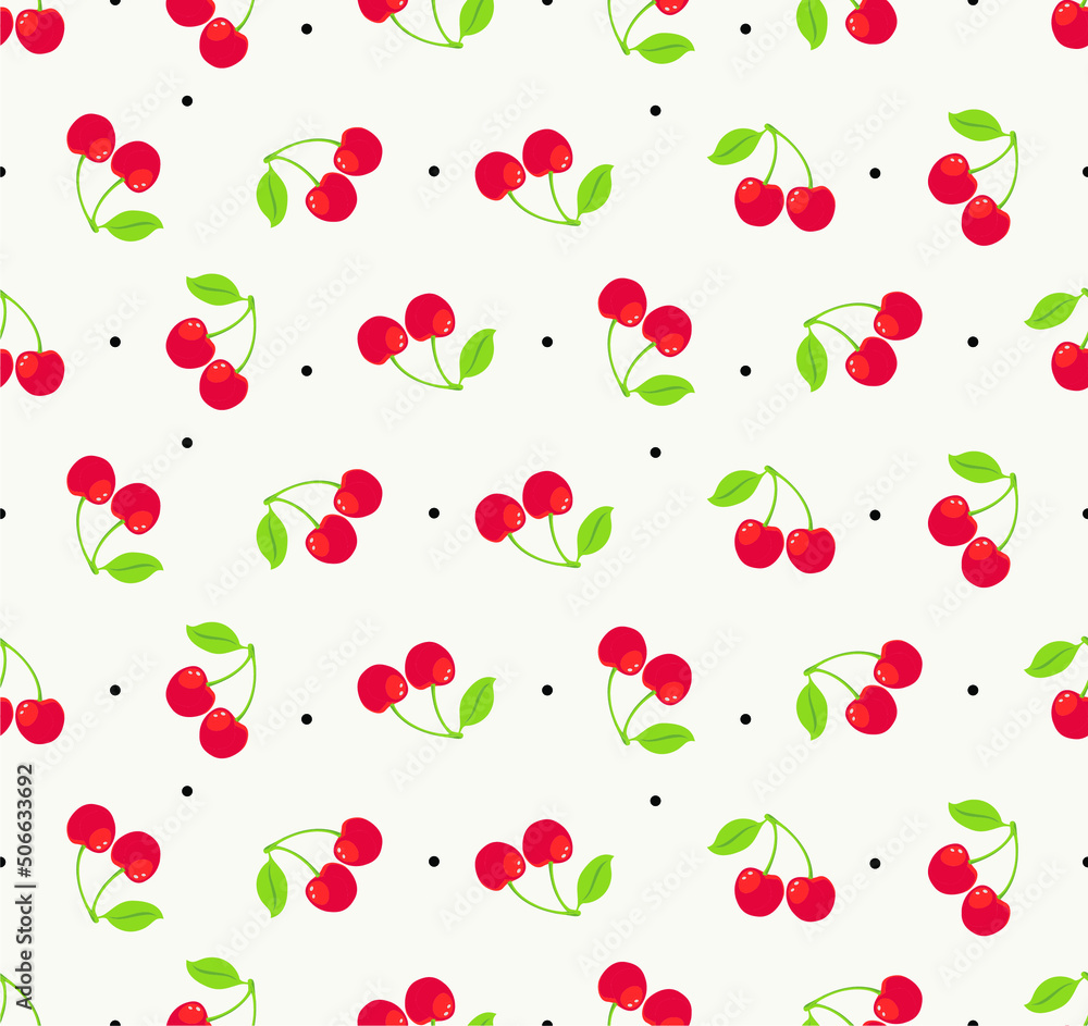 cherry dots vector seamless pattern cherry dots vector seamless pattern