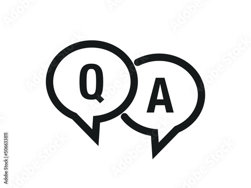 Q and A icon.  Q & a  vector logo. 