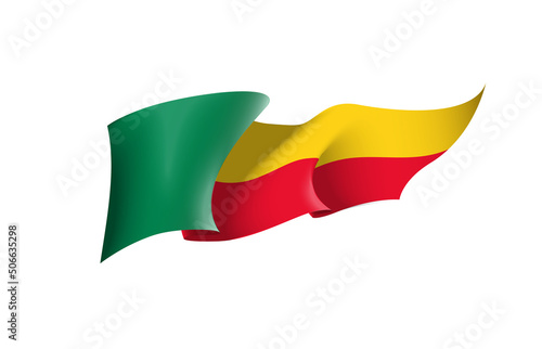 Benin flag state symbol isolated on background national banner. Greeting card National Independence Day of the Republic of Benin. Illustration banner with realistic state flag. Free Download Benin flag state symbol isolated on background national banner. Greeting card National Independence Day of the Republic of Benin. Illustration banner with realistic state flag. - GFXLoad