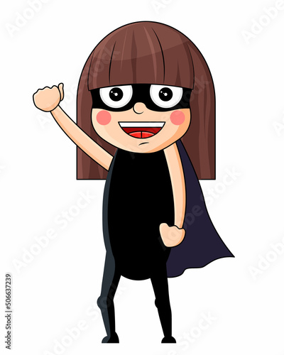Superhero girl avatar in mask vector illustration