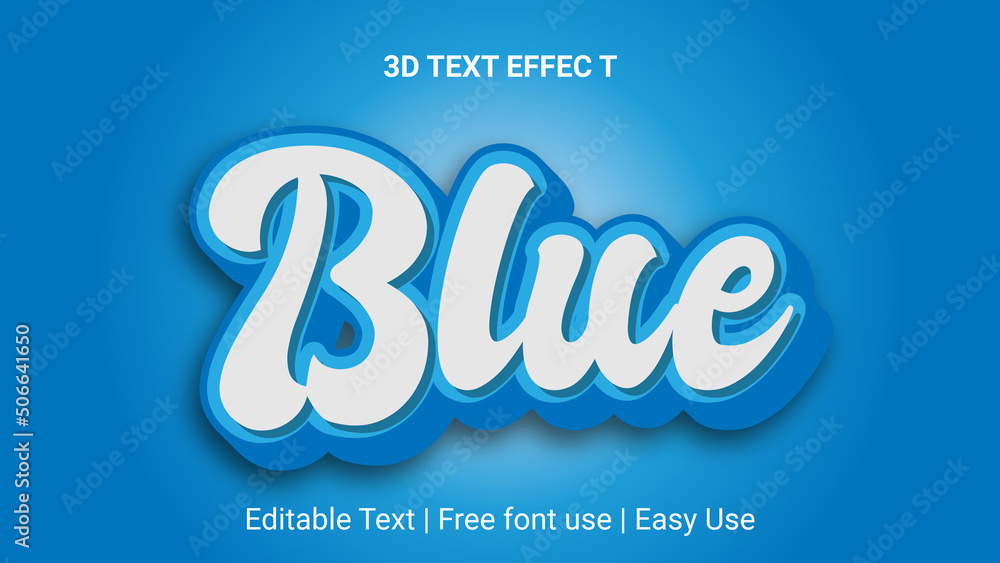 Editable 3d text effect styles mockup concept - Dark blue words with Gradient blue color Editable 3d text effect styles mockup concept - Dark blue words with Gradient blue color