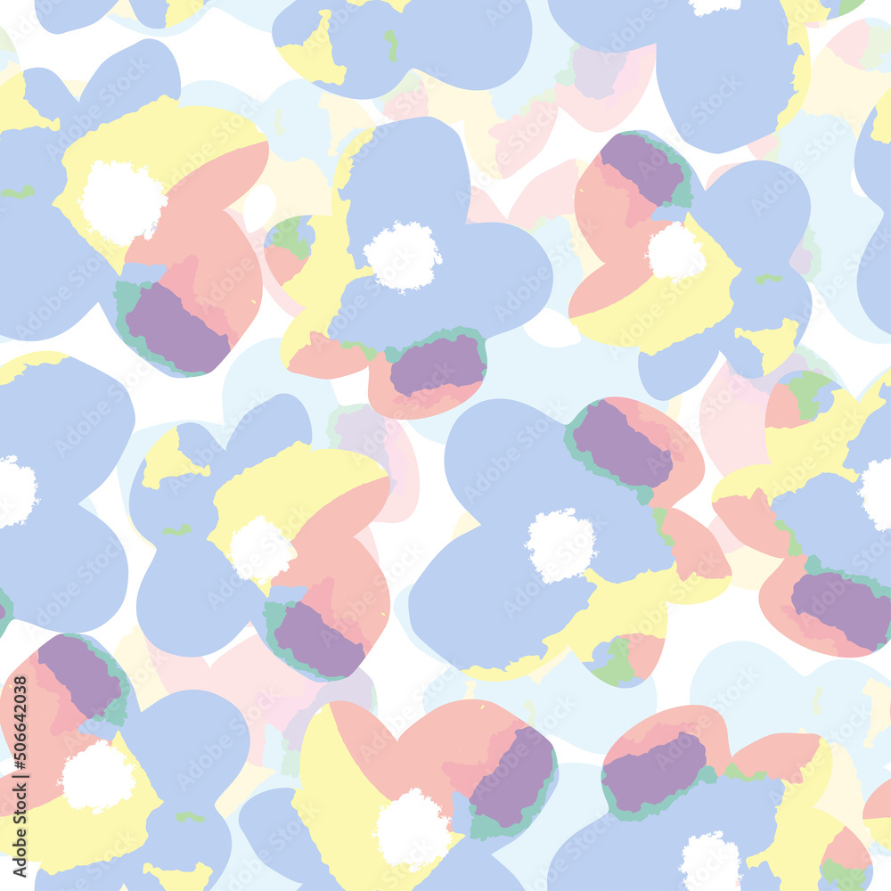 seamless cute hand drawn pastel flowers pattern background , greeting card or fabric seamless cute hand drawn pastel flowers pattern background , greeting card or fabric